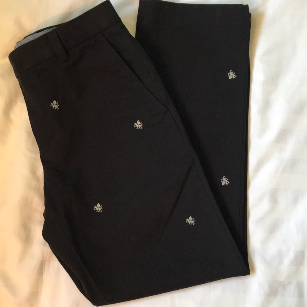 Brooks Brothers Milano black dragon print pants